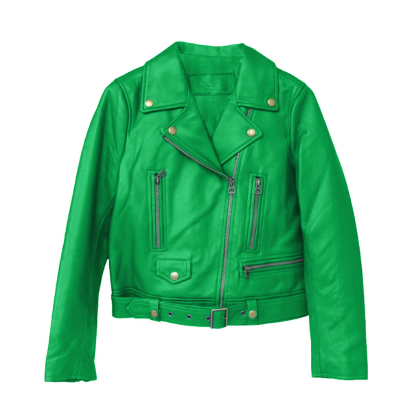 Acne green 2025 leather jacket