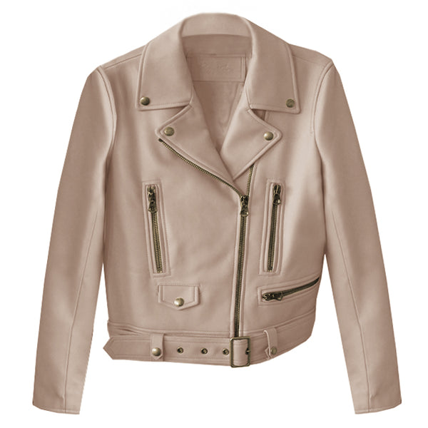 Peach color leather jacket hotsell