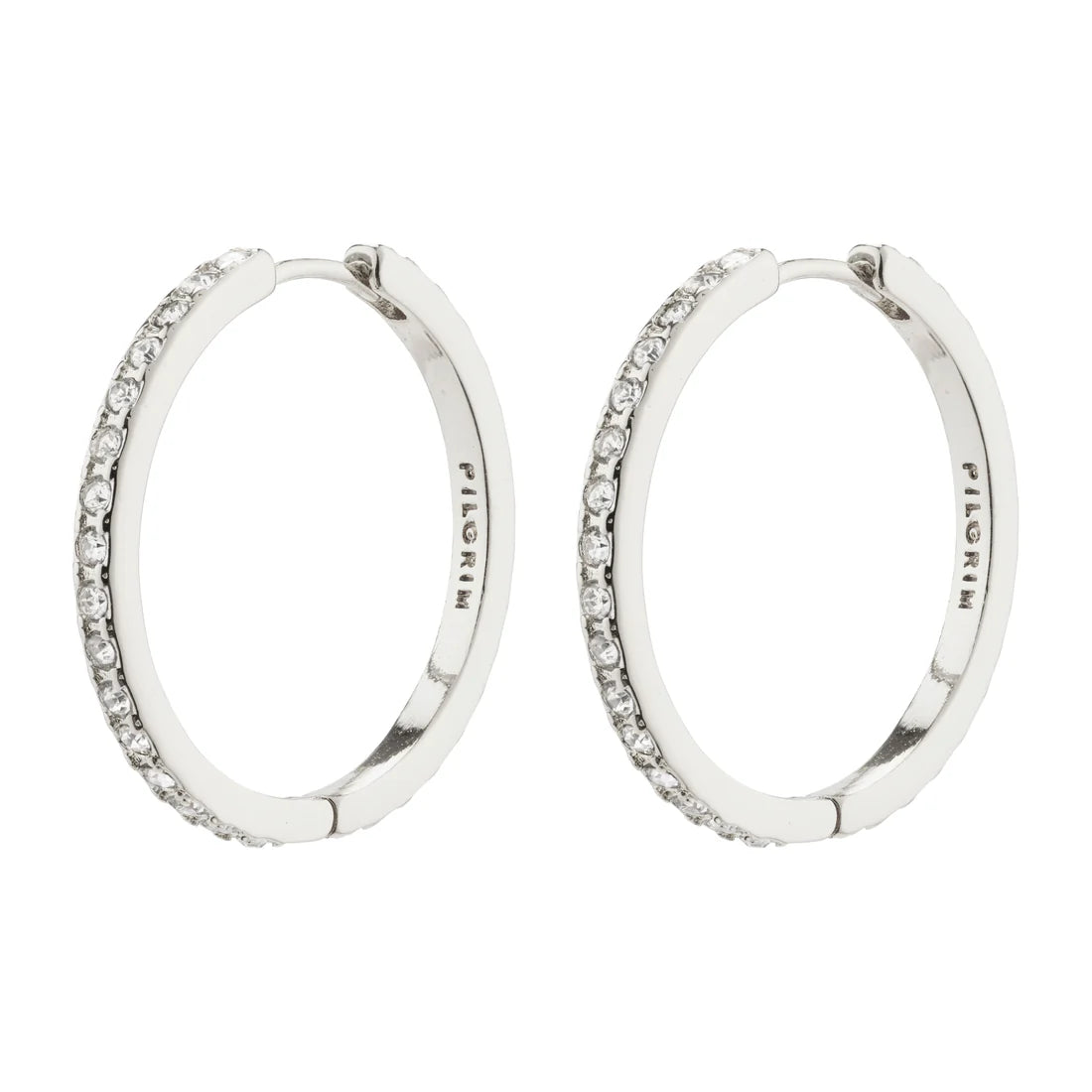 Pilgrim | Be Crystal Hoop Earrings - Silver Plated