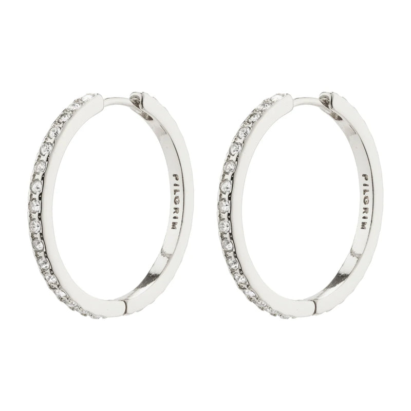 Pilgrim | Be Crystal Hoop Earrings - Silver Plated