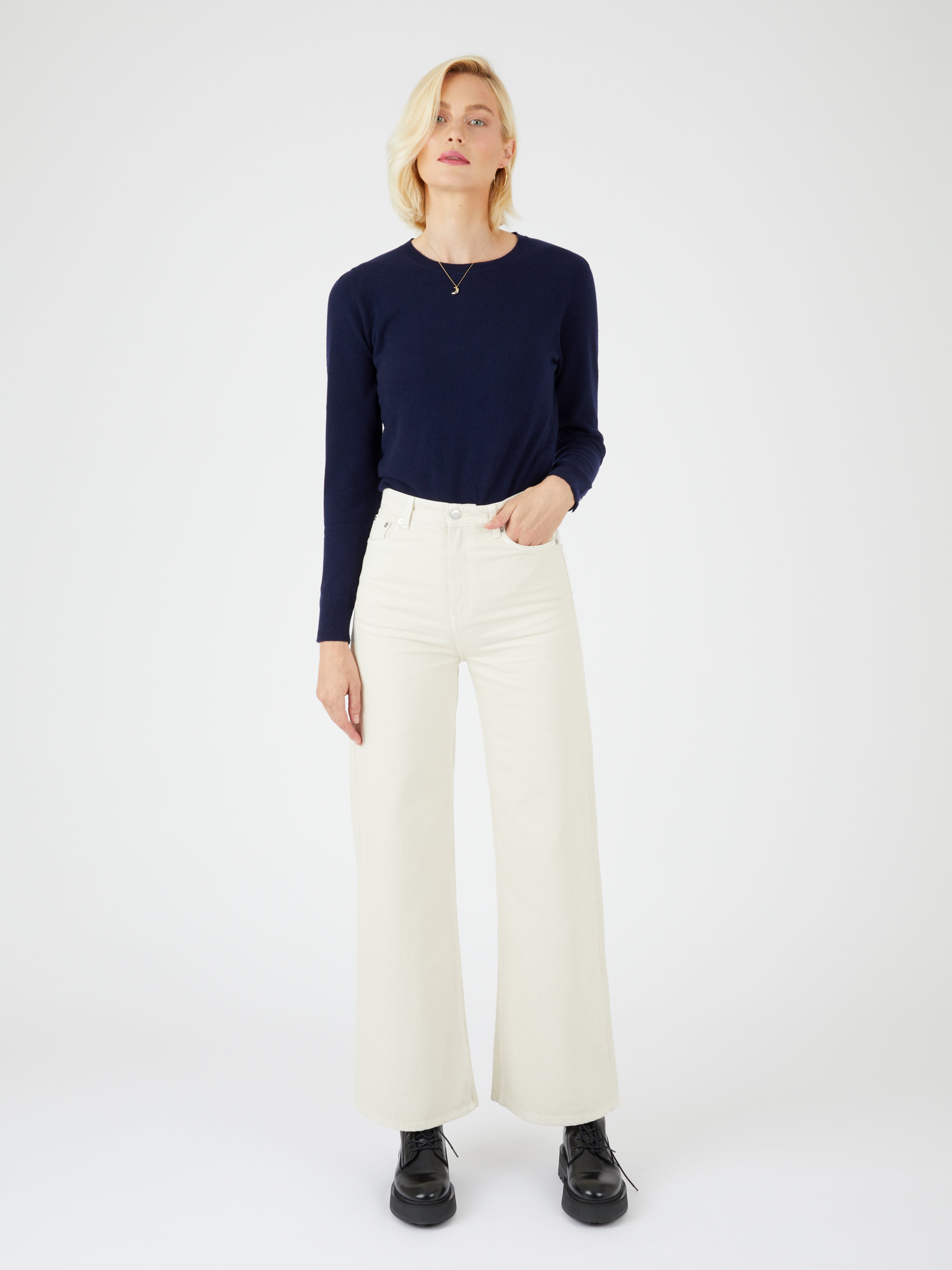 Essential Crew Neck Jumper by Cocoa Cashmere